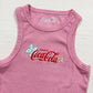 Secondhand Coca-Cola Pink Ribbed Graphic Tank Top, Size Small