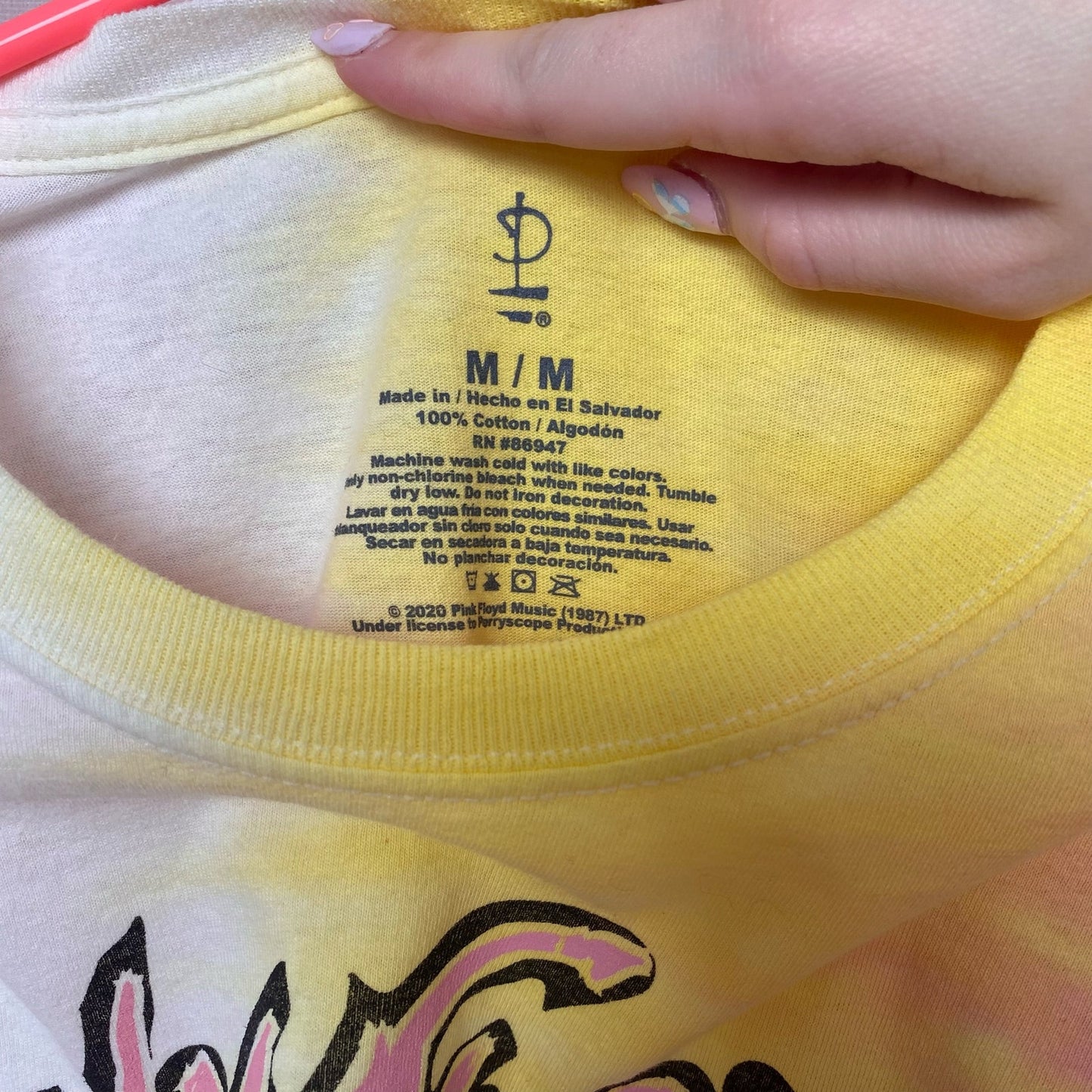 Secondhand Pink Floyd Tie Dye Long Sleeve Graphic T-Shirt, Size Medium
