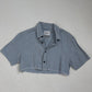 Upcycled Goodfellow & Co Cropped Linen Cotton Button Up Shirt, Size Small