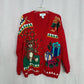 Vintage Jingle Bell Christmas Sweater Cardigan, Size Large
