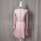 Vintage 70s Vicky Vaughn Pink Knit Mini Dress, Size XS
