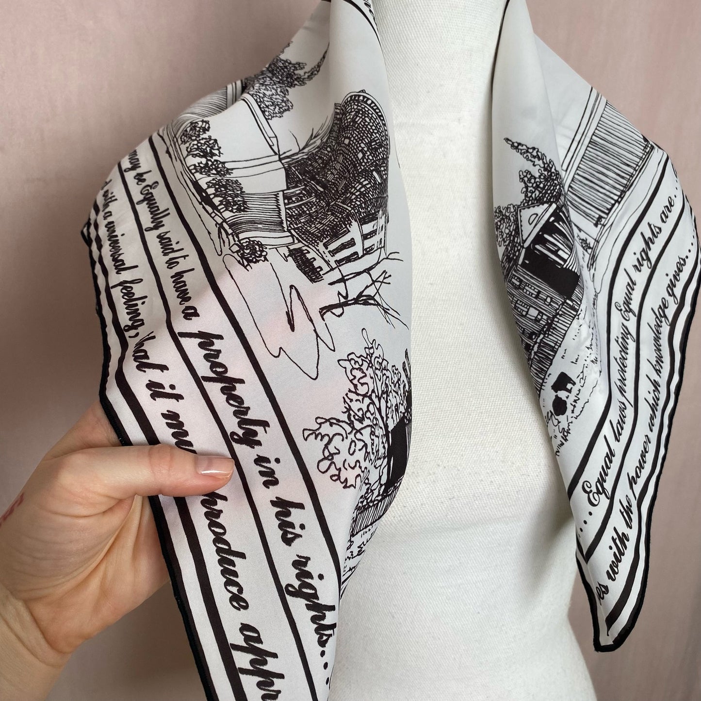 Vintage June Critchfield James Madison Quotes Scarf
