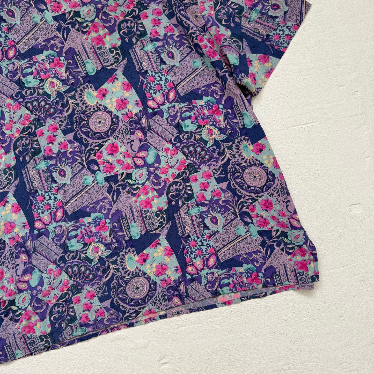 Secondhand Silkland Silk Abstract Floral Short Sleeve Top, Size XS