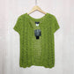 Preowned Jones New York Green Crochet Short Sleeve Sweater, Size Small