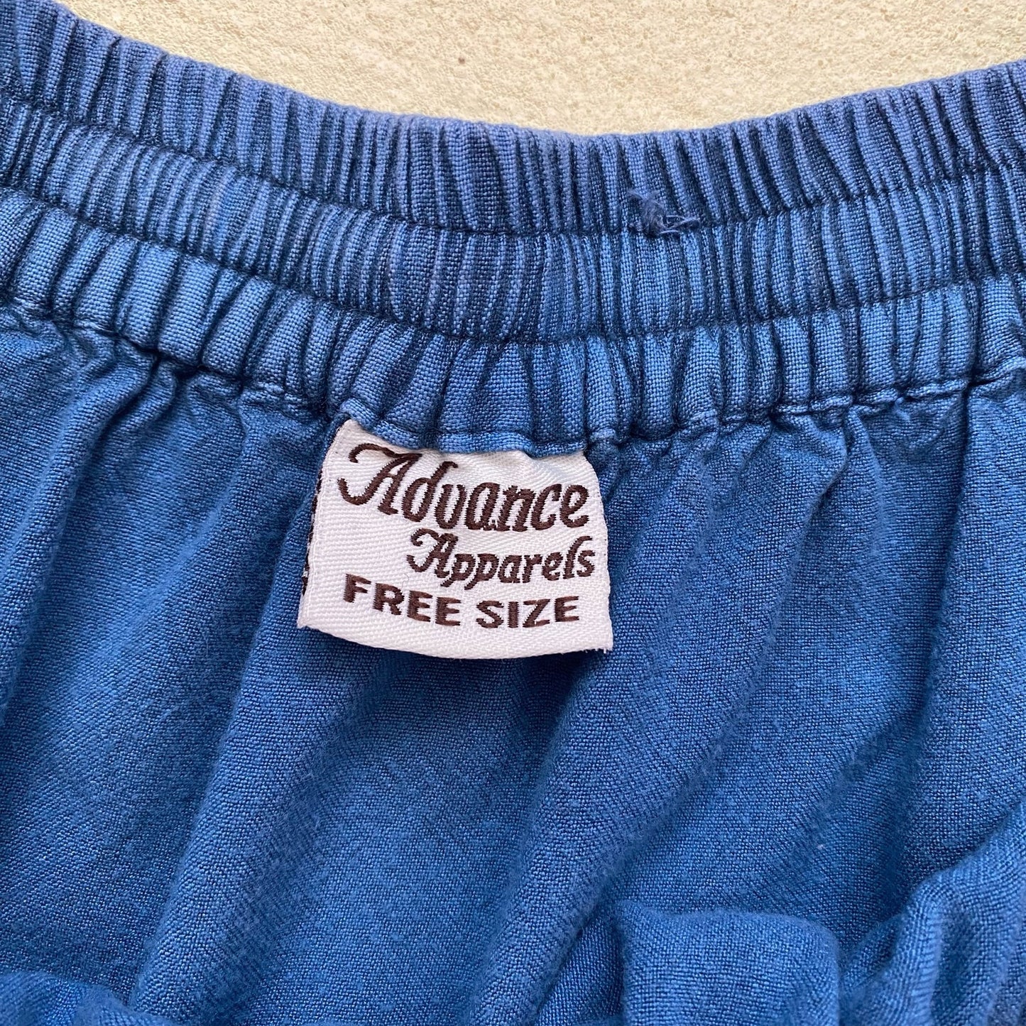 Vintage Boho Hippie Blue Tiered Asymmetrical Midi Skirt, "Free Size"