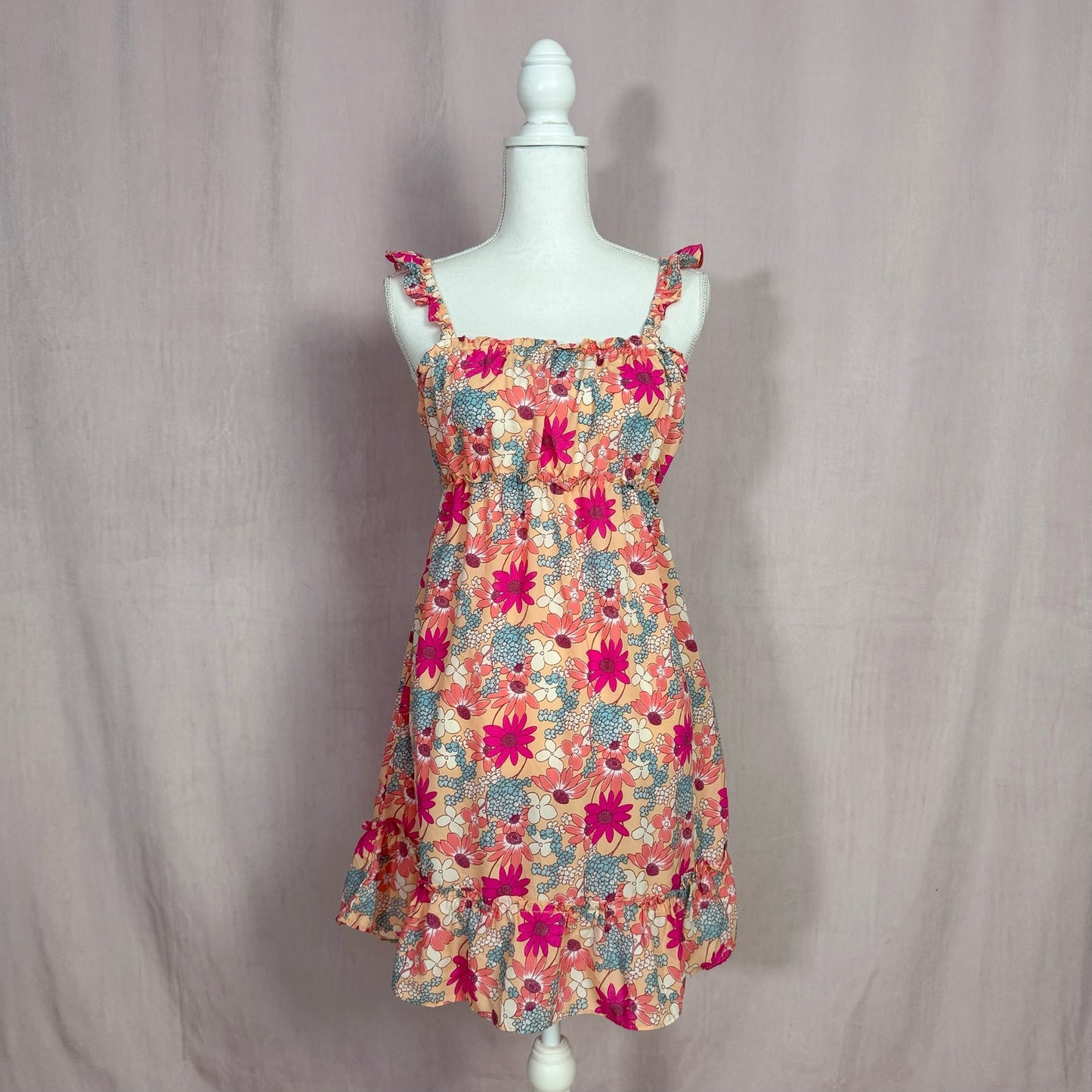 Secondhand 3rd + Malt Floral Fit & Flare Mini Dress, Size XL