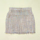 Vintage ABS Tweed Fringe Hem Mini Skirt, Size Small