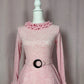 Vintage 70s Vicky Vaughn Pink Knit Mini Dress, Size XS