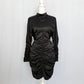 Secondhand Hunter Bell Ariana Dress Black Satin Floral, Size 8