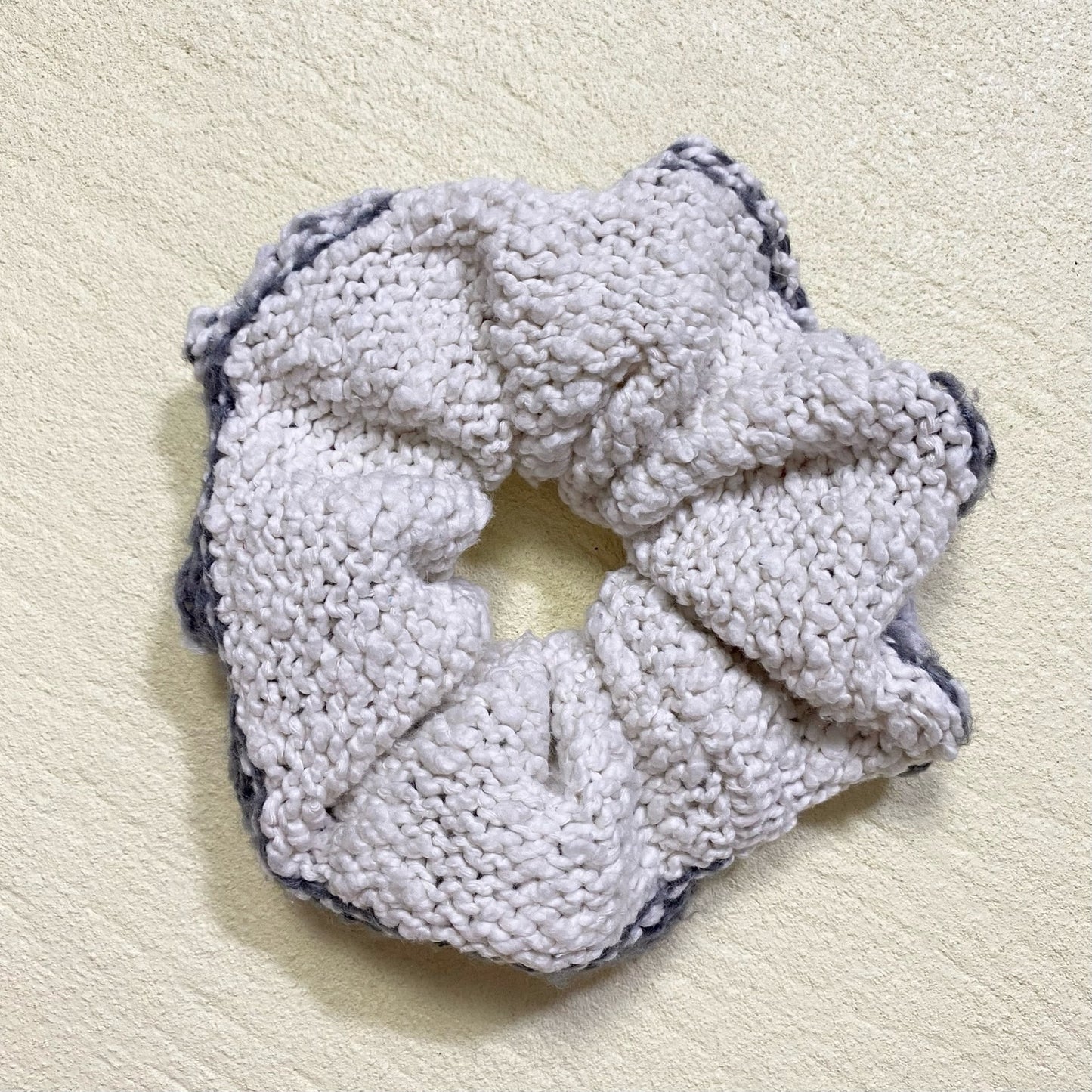 Scrap Fabric Chunky Knit Stripe Jumbo Scrunchie