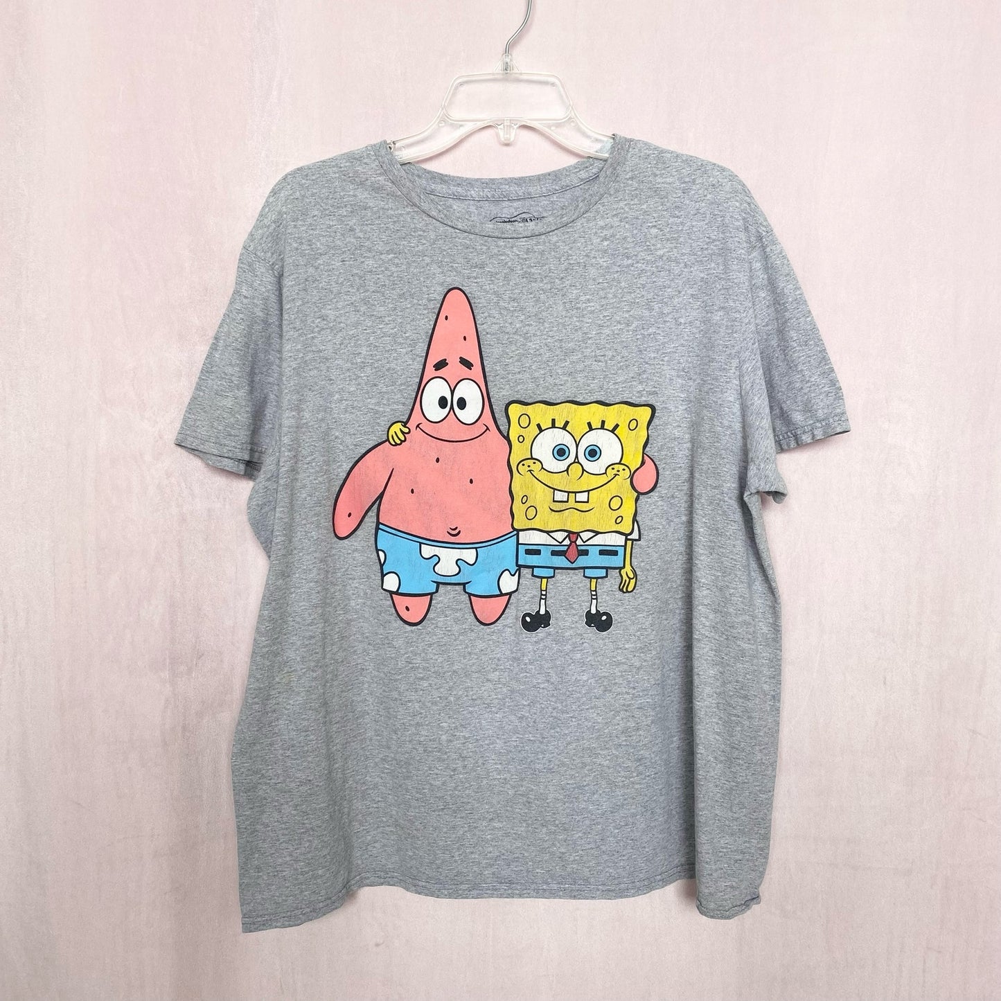 Secondhand SpongeBob & Patrick Gray Retro Graphic Tee, Size Large