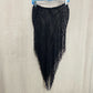 Secondhand Black Crochet Open Knit Fringe Hem Poncho
