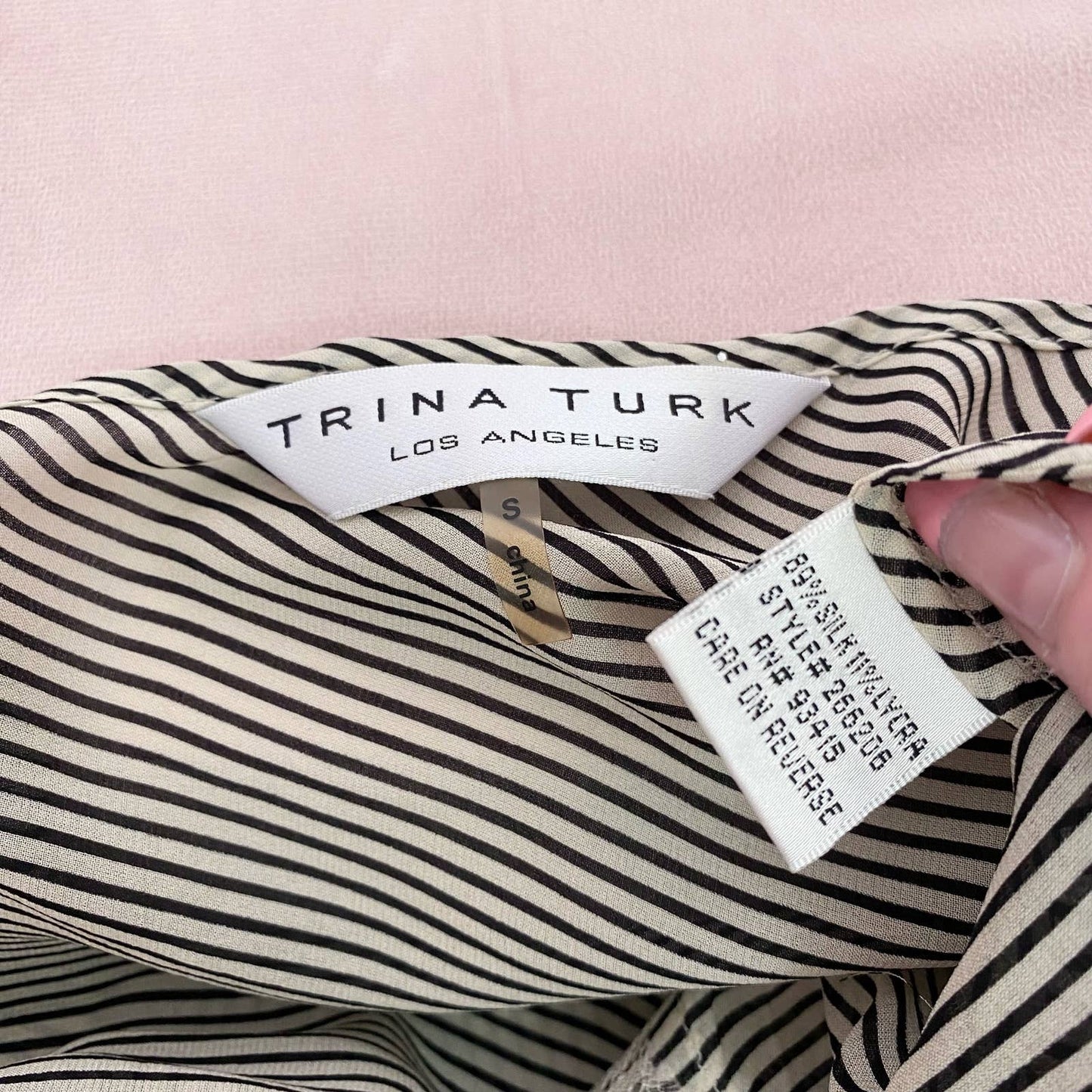 Vintage Trina Turk Lace Stripe Cami Slip Tank Top, Size Small