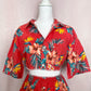 Upcycled Hawaiian Crop Button Up Shirt & Skirt Set, Size XS/S