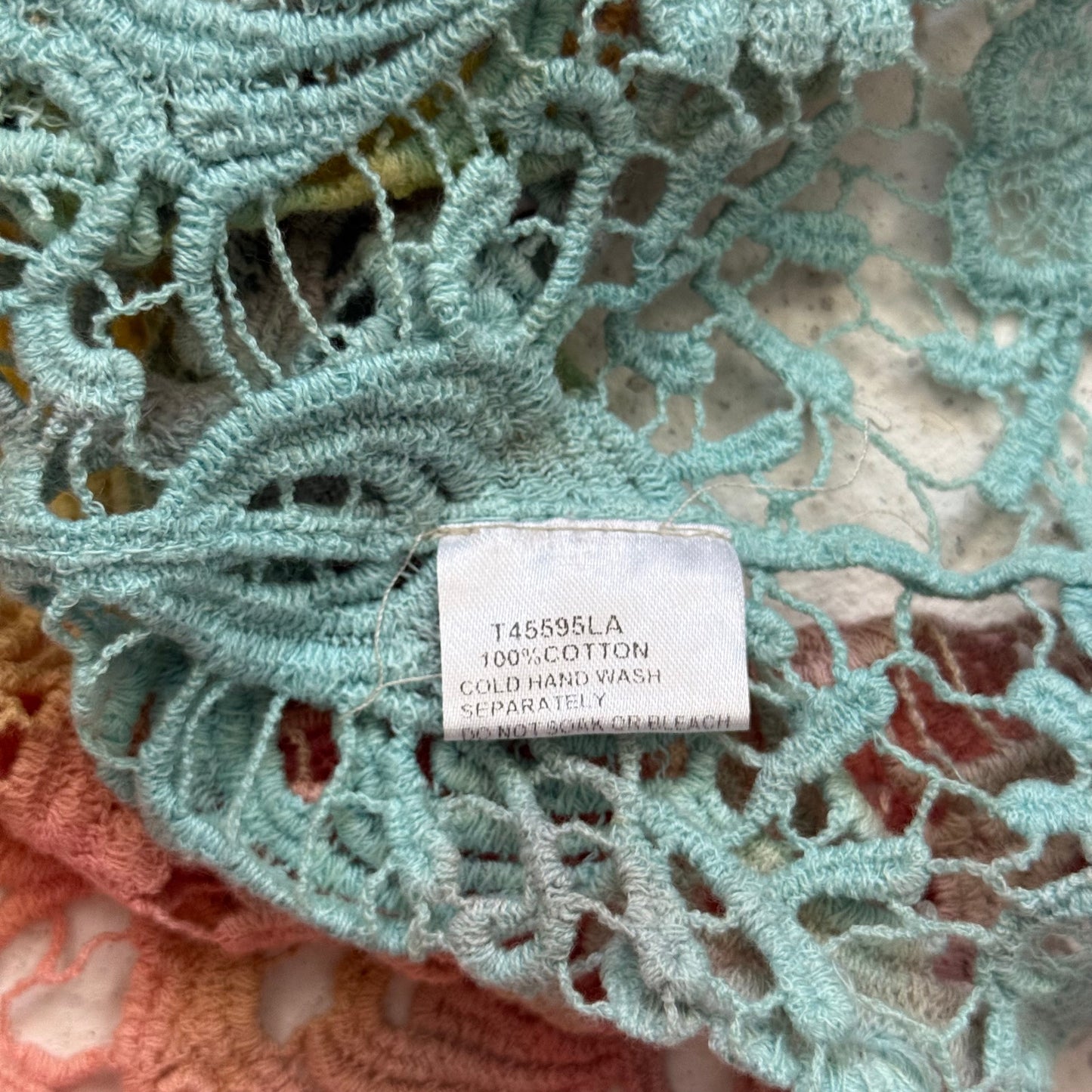 Secondhand Stella Rainbow Crochet Cotton Tank Top, Size Small