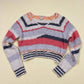 Reworked Sonoma Stripe Knit Crop Sweater, Sized Size Medium