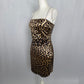 Secondhand Étophe Studios Leopard Satin Mini Dress, Size Medium