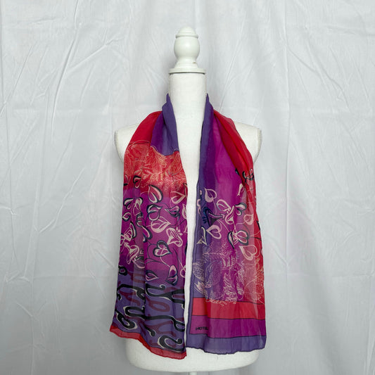 Vintage 70s Halston Floral Silk Scarf