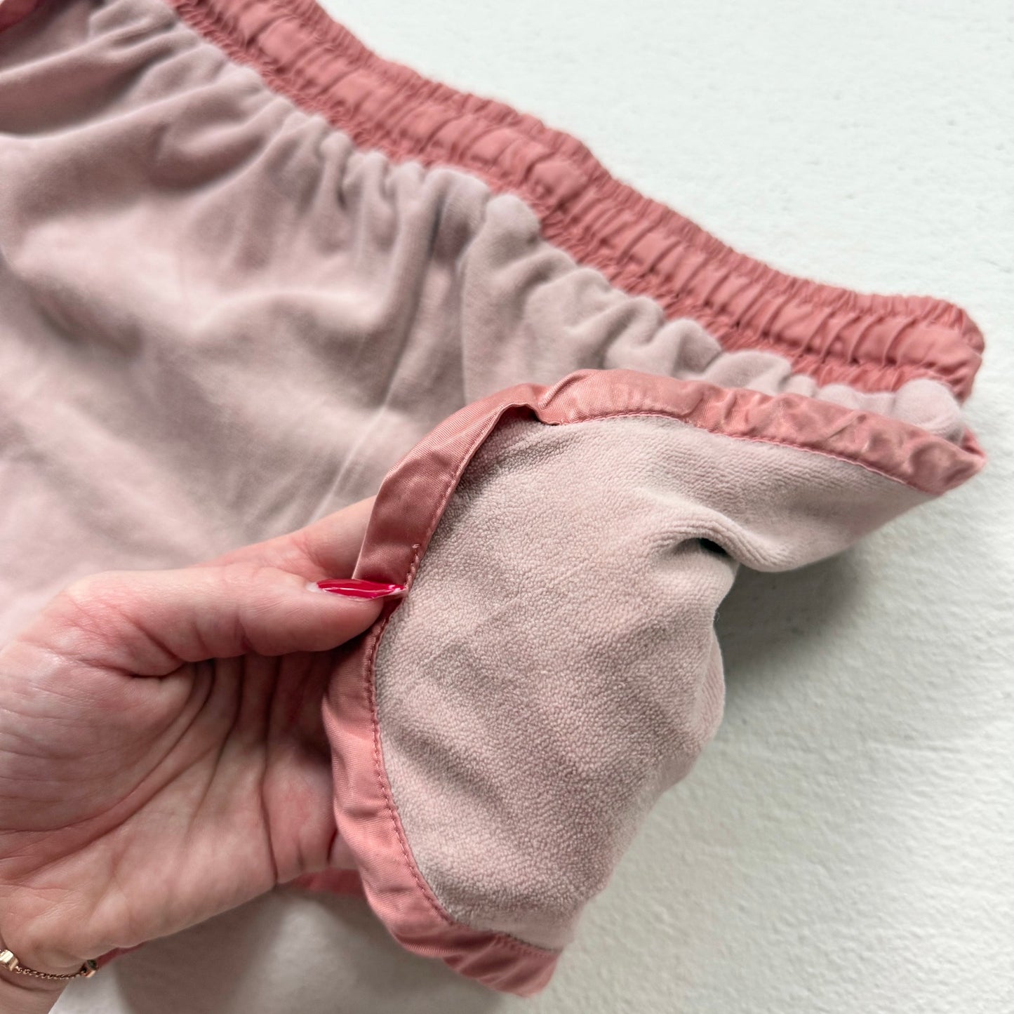 Y2K Dolce & Gabbana Velour Satin Trim Logo Shorts, Size Small