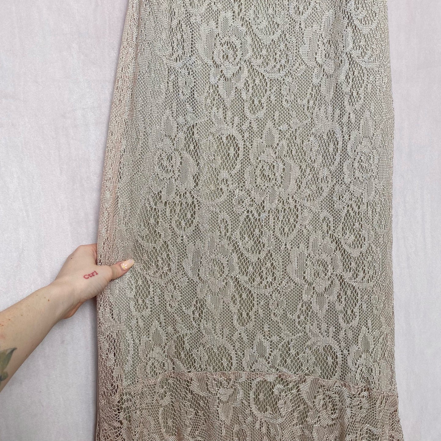 Vintage Spencer Alexis Crochet Lace Maxi Dress, Size Medium