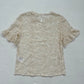 Secondhand LOGG H&M Flounce-Sleeved Cream Lace Blouse, Size 4