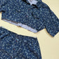 Upcycled Button Up Crop Shirt & Skirt Set, Size L/XL