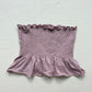 Reworked Lavender Smocked Ruffle Hem Tube Top, Size Large
