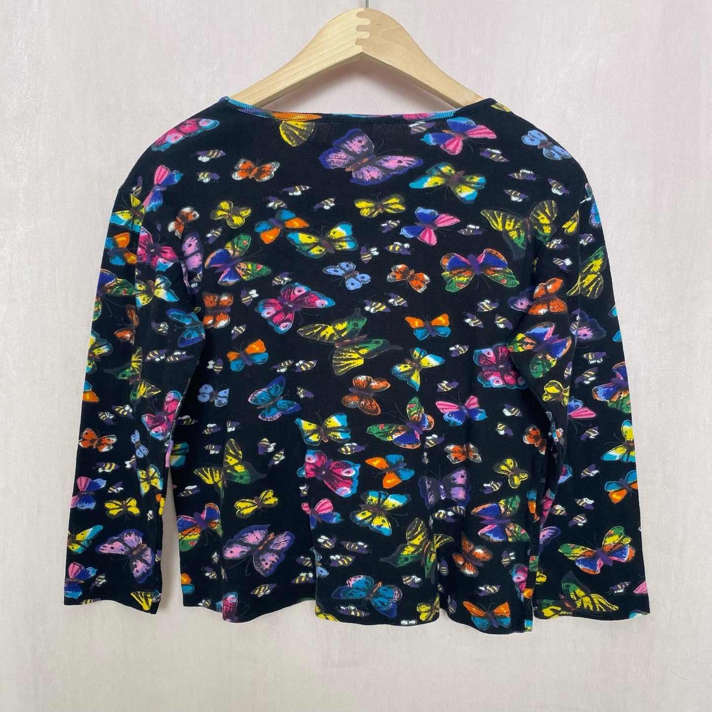 Y2K Sacred Threads Butterfly Sequins Top, Size S/M