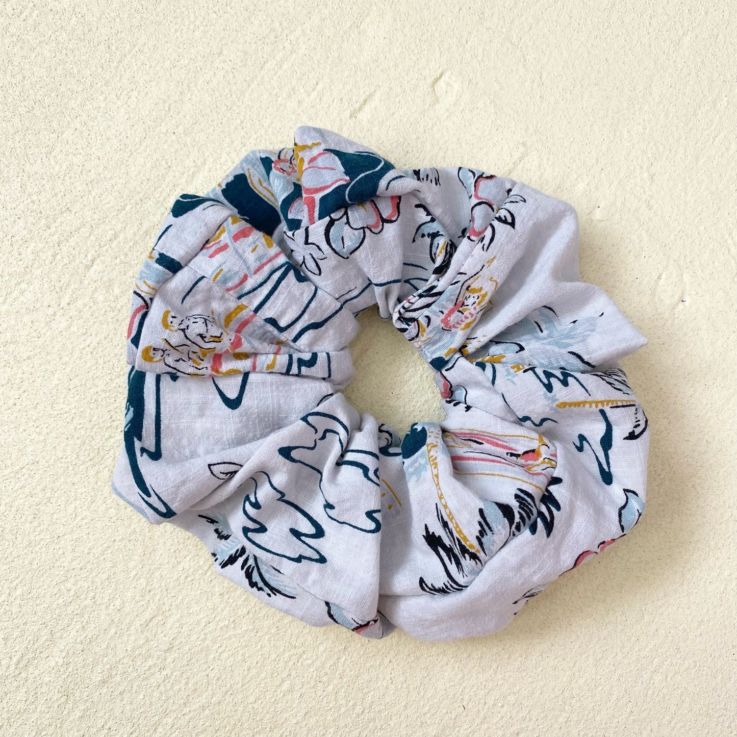 Upcycled Crop Hawaiian Shirt & Scrunchie Set, Size Medium