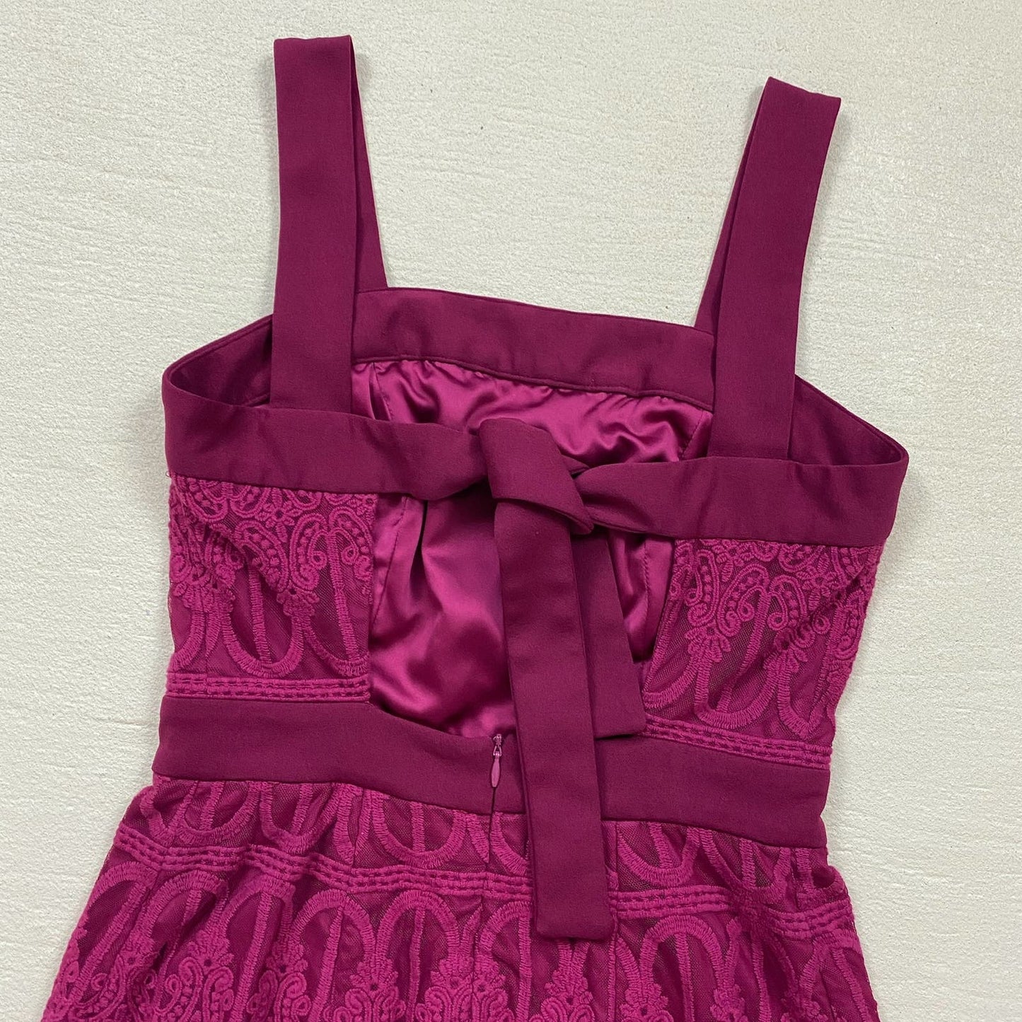 Secondhand Finders Keepers Burgundy Lace Mini Dress, Size Small