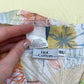 Upcycled Vintage Linen Blend Tropical Button Up Skirt Set, Size Small