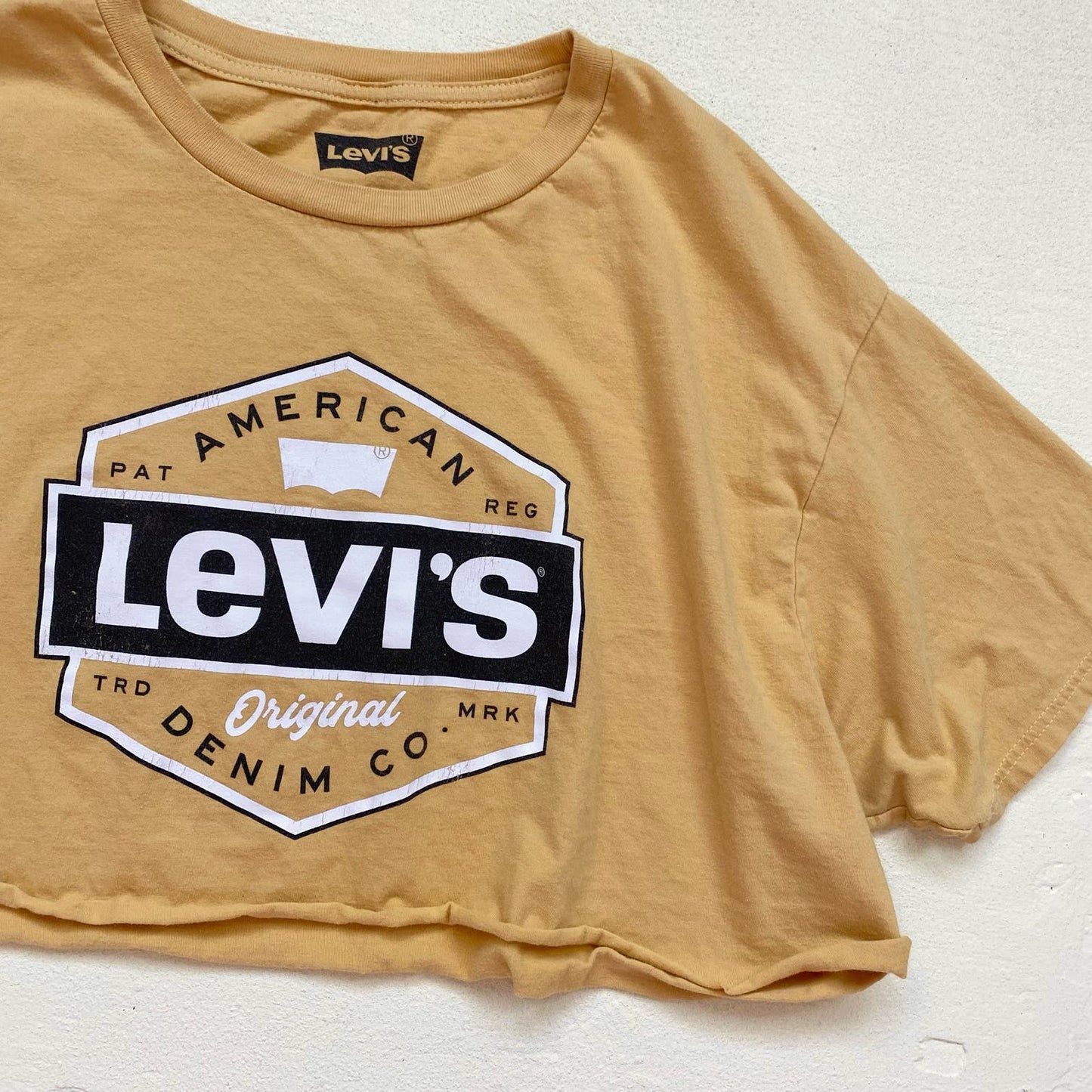 Reworked Levi’s American Denim Co Crop Tee, Size XL