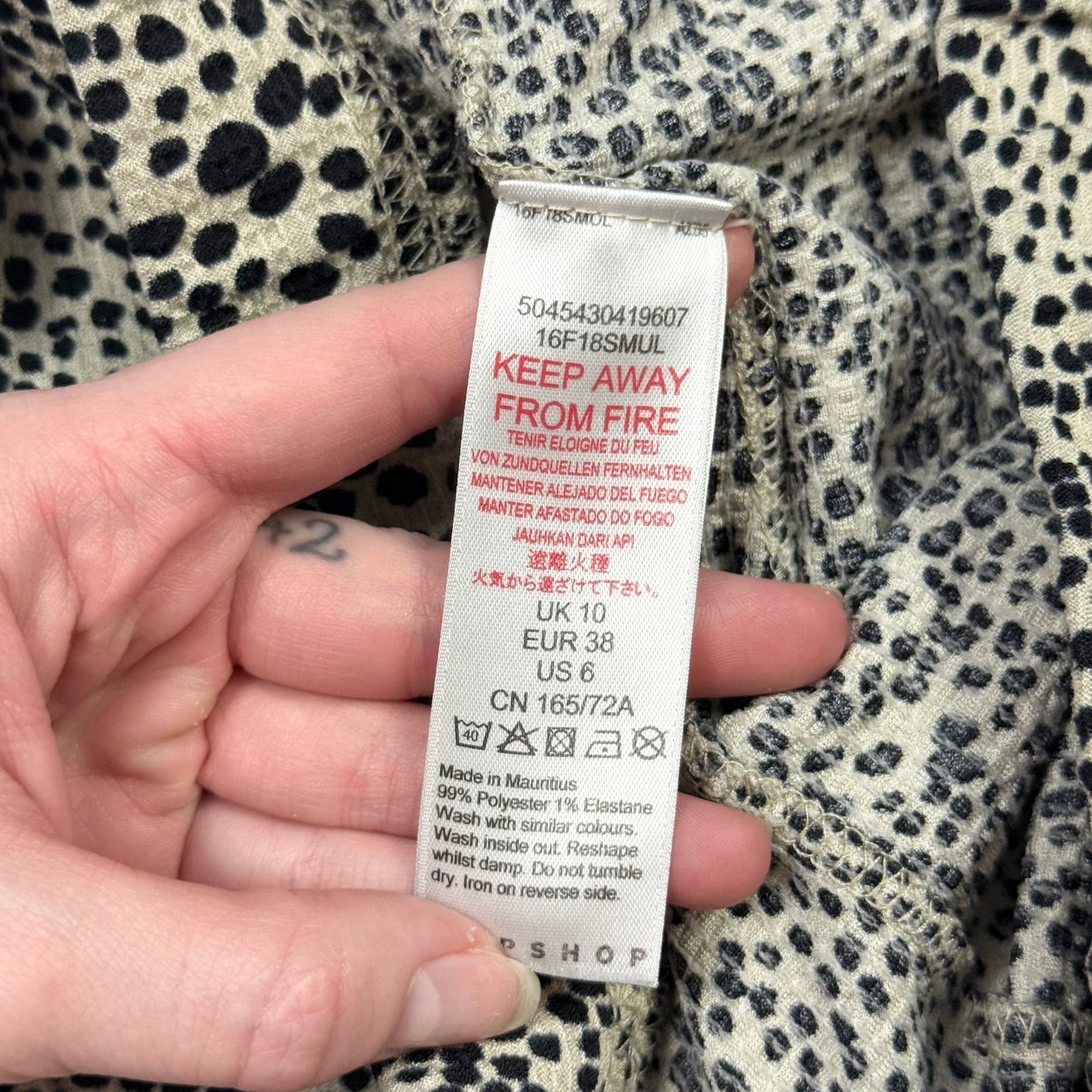 Secondhand Topshop Animal Print Stretch Flare Pants, Size 6