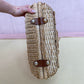 Vintage Wicker Basket Floral Beaded Handbag