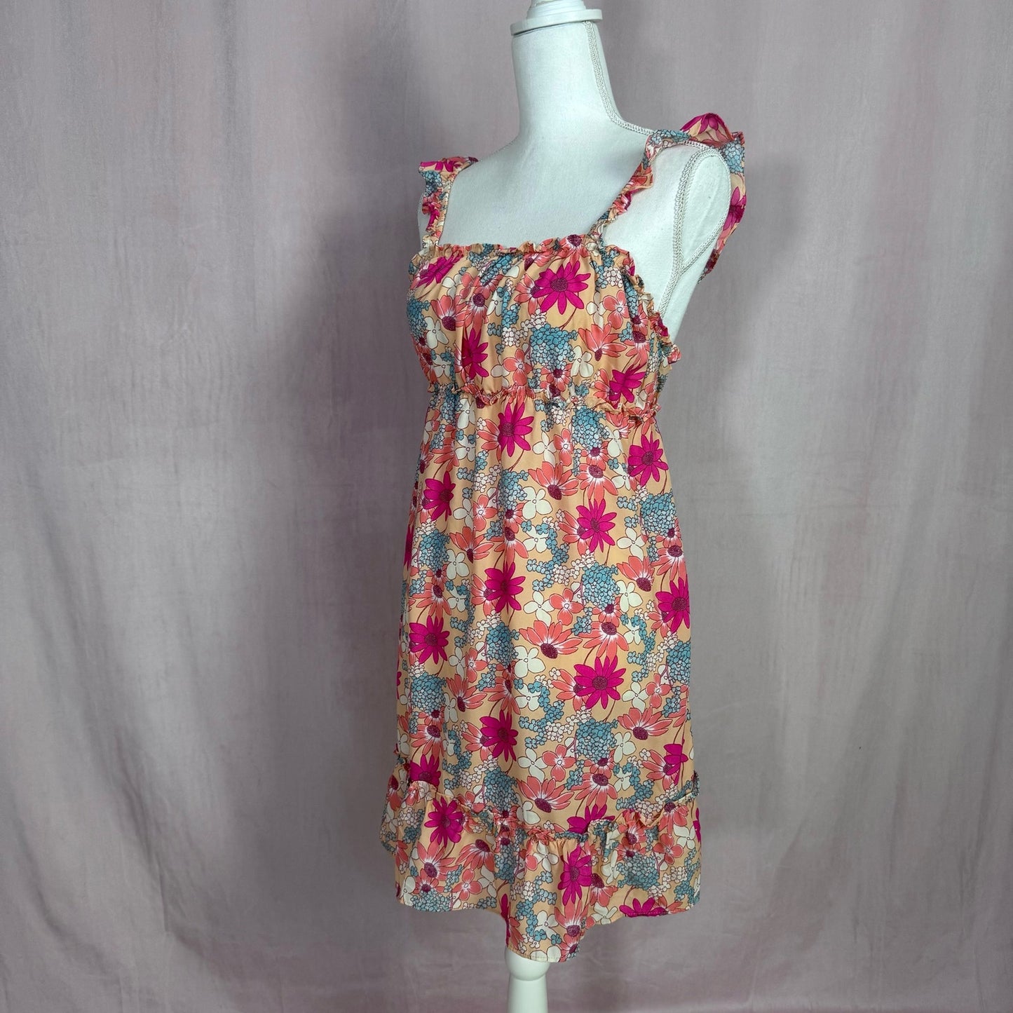 Secondhand 3rd + Malt Floral Fit & Flare Mini Dress, Size XL