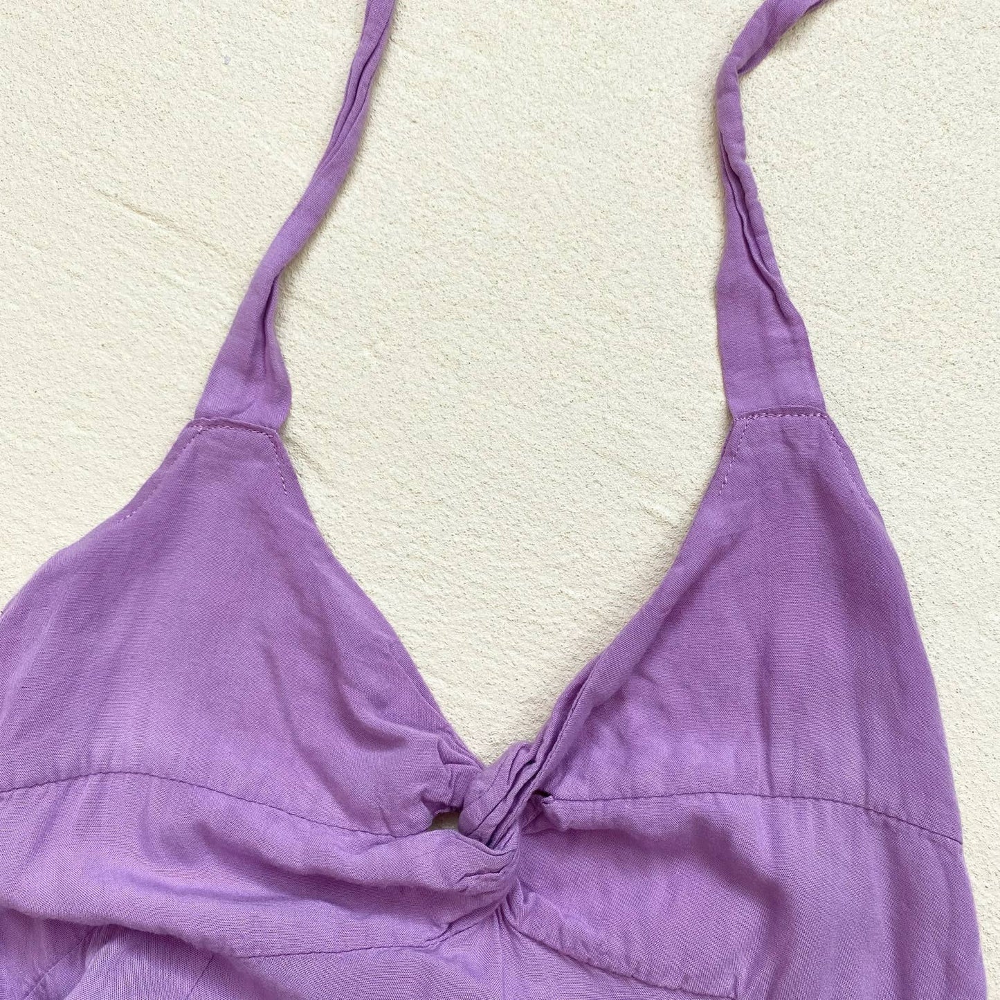Vintage Purple Rayon Tie Dye Halter Dress, Size Small