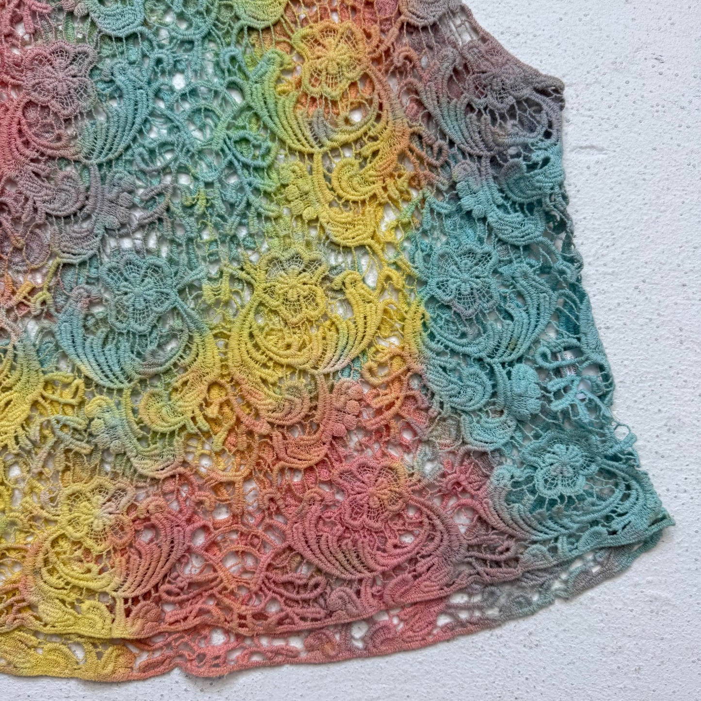 Secondhand Stella Rainbow Crochet Cotton Tank Top, Size Small