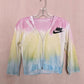 Upcycled Y2K Nike Tie Dye Crop Zip Up Hoodie, Size Small