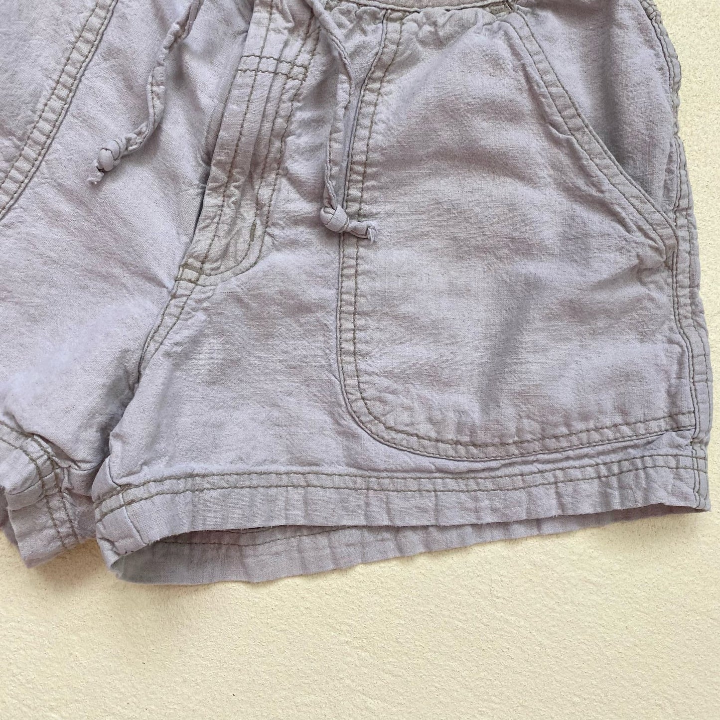 Y2K Squeeze Jeans Linen Cotton Mini Cargo Shorts, Size 5