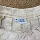 Vintage Linen Pleated A-line Midi Skirt, Size 24”