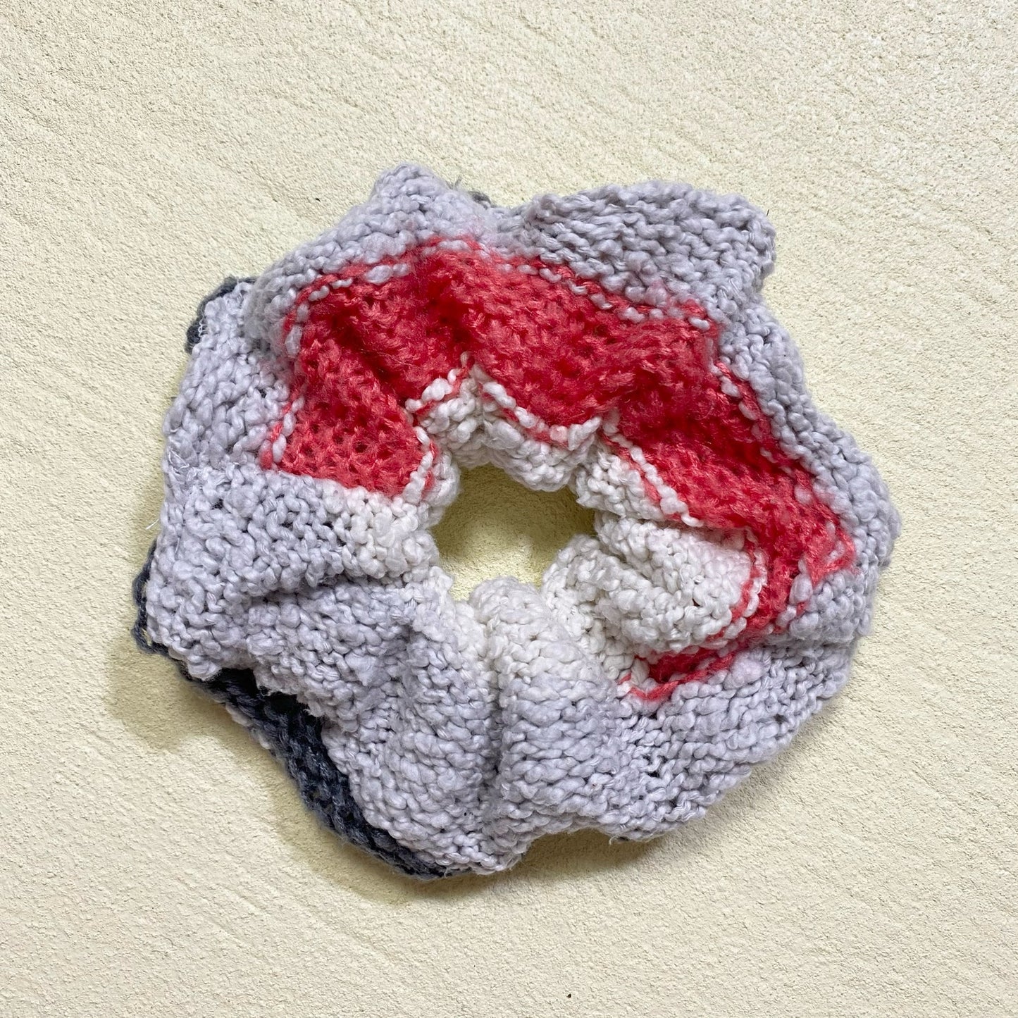 Scrap Fabric Chunky Knit Stripe Jumbo Scrunchie