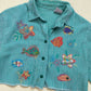 Upcycled Vintage Crop Embroidered Shirt, Size Small