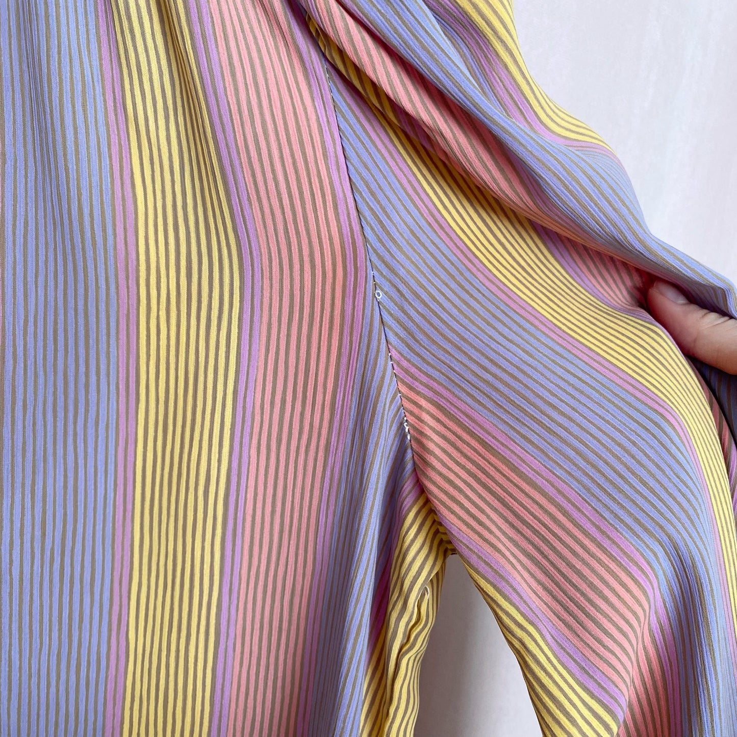 Vintage 70s Helen Fabrikant Stripe Button Up Blouse, Size M/L