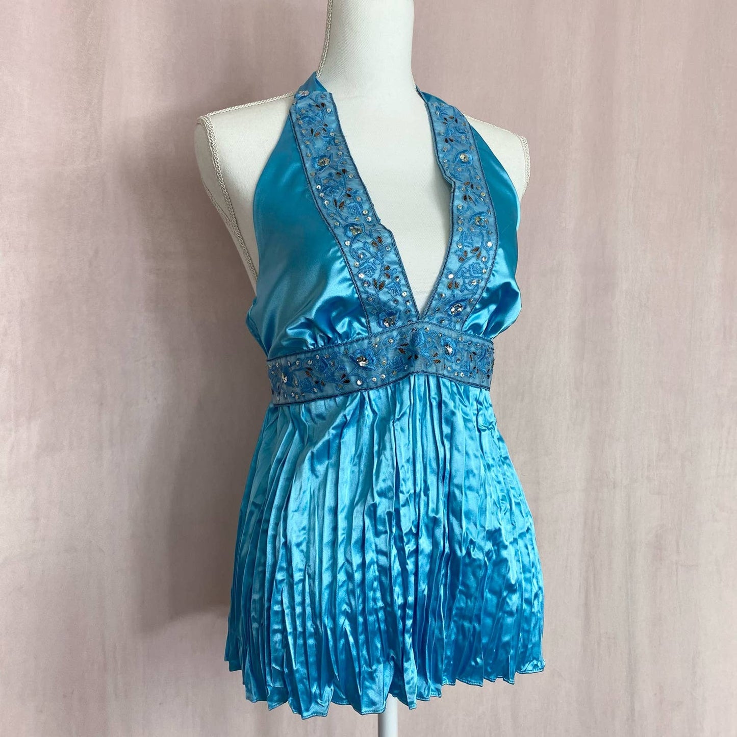 Vintage Frederick’s of Hollywood Satin Halter Tank Top, Size Large