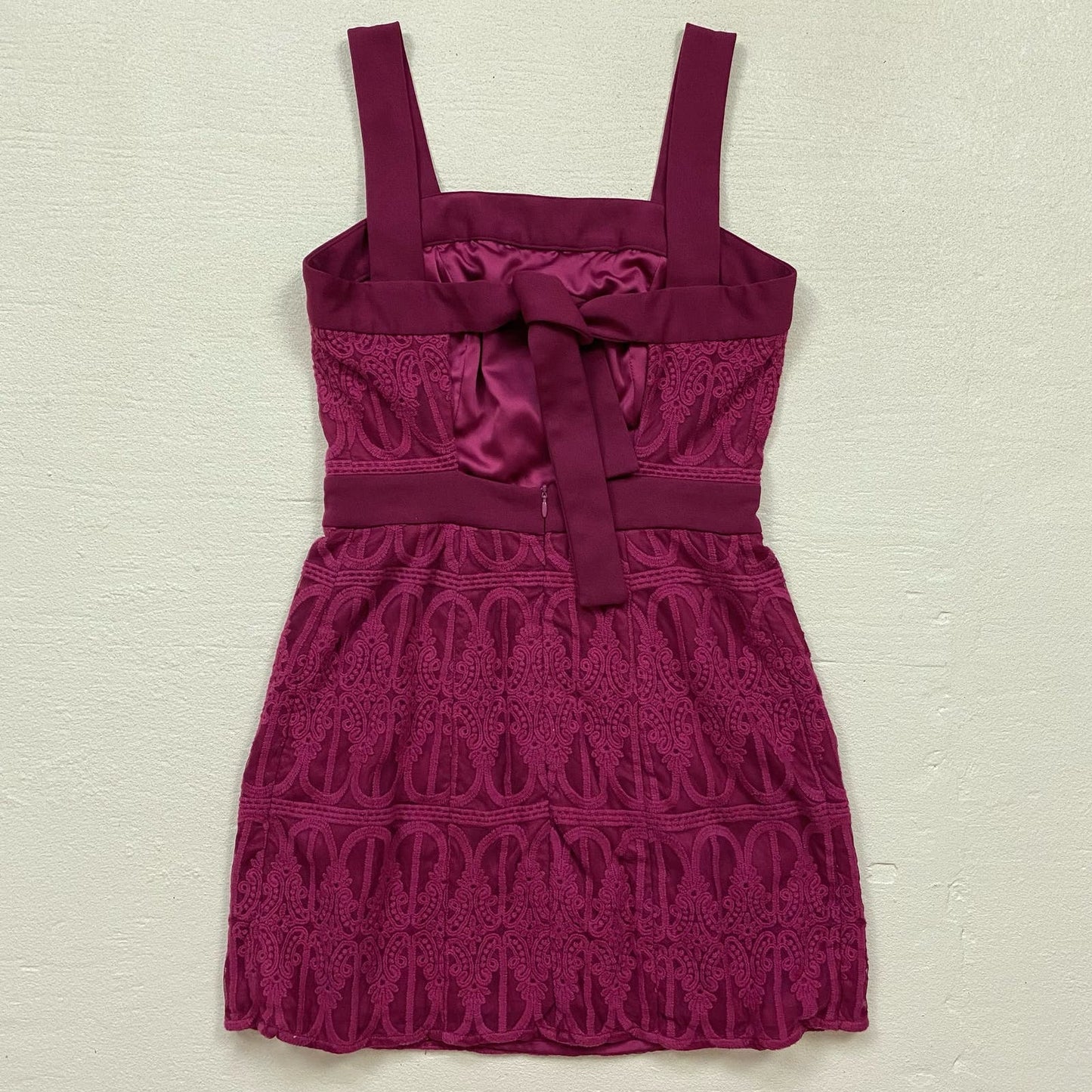 Secondhand Finders Keepers Burgundy Lace Mini Dress, Size Small