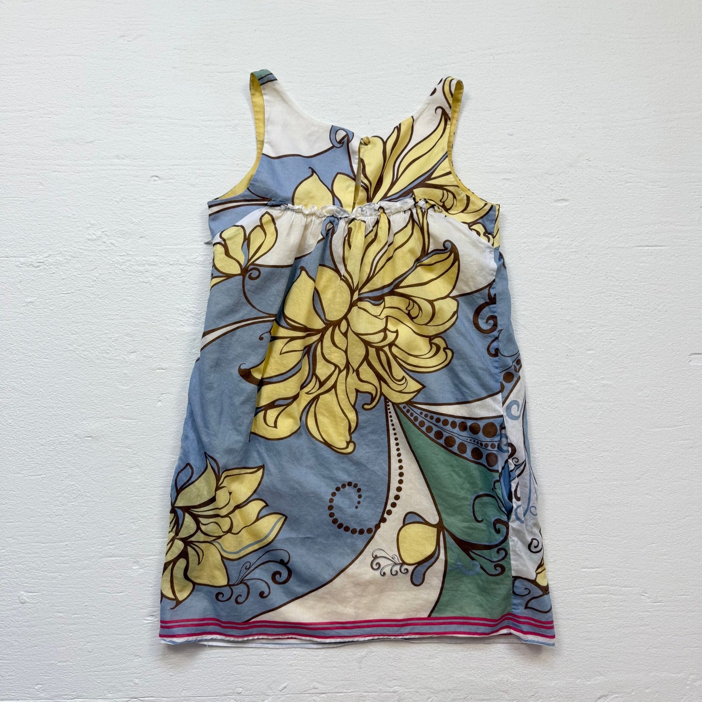 Secondhand BCBG Paris Yellow Floral Cotton Mini Dress, Size 4