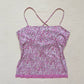 Y2K Banana Republic Pink Floral Lace Hem Cami, Size Medium