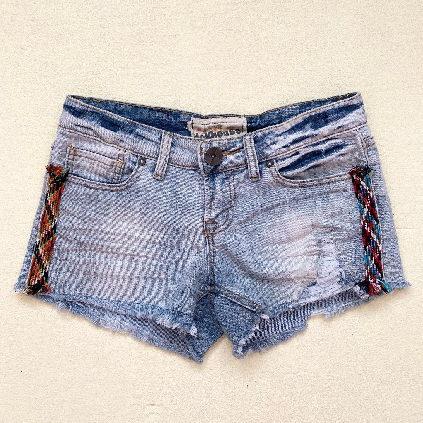 Y2K Dollhouse Low Rise Denim Cut Off Shorts, Size 5