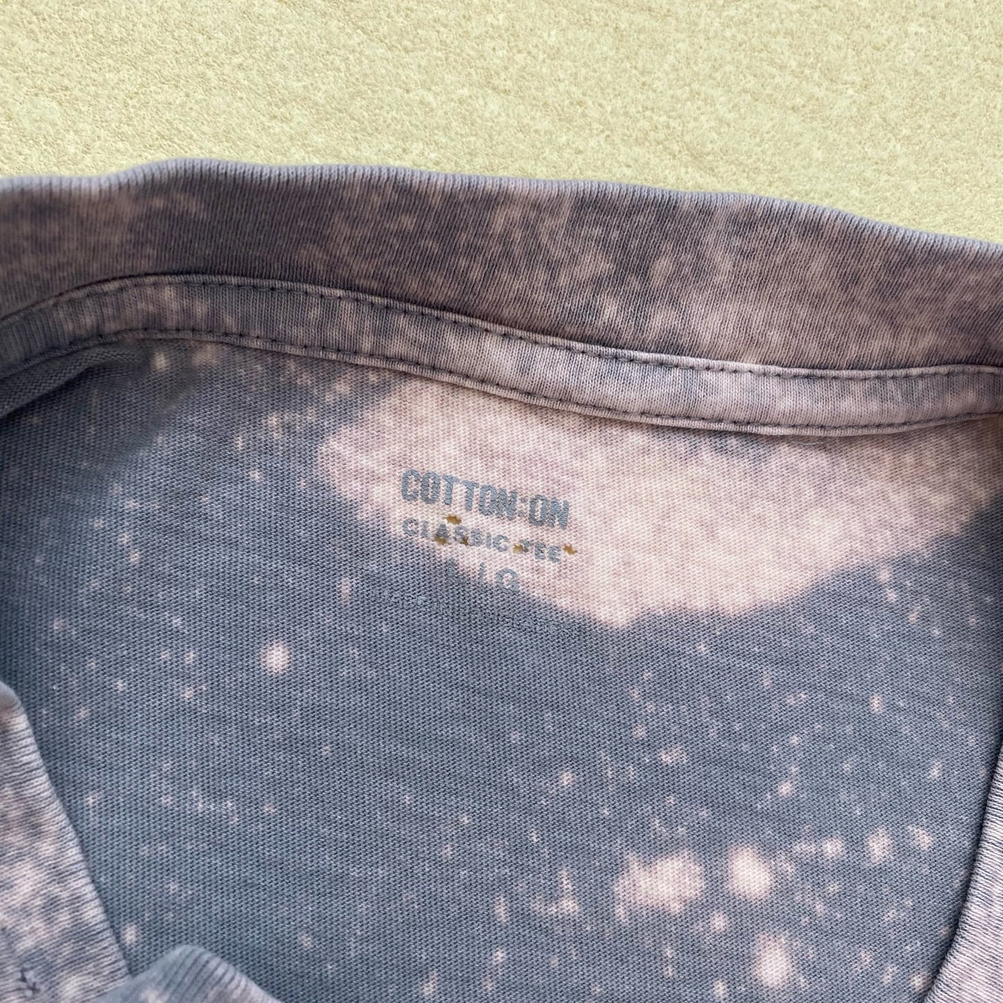 Upcycled Distressed Acid Wash USA Graphic Tee, Size Large