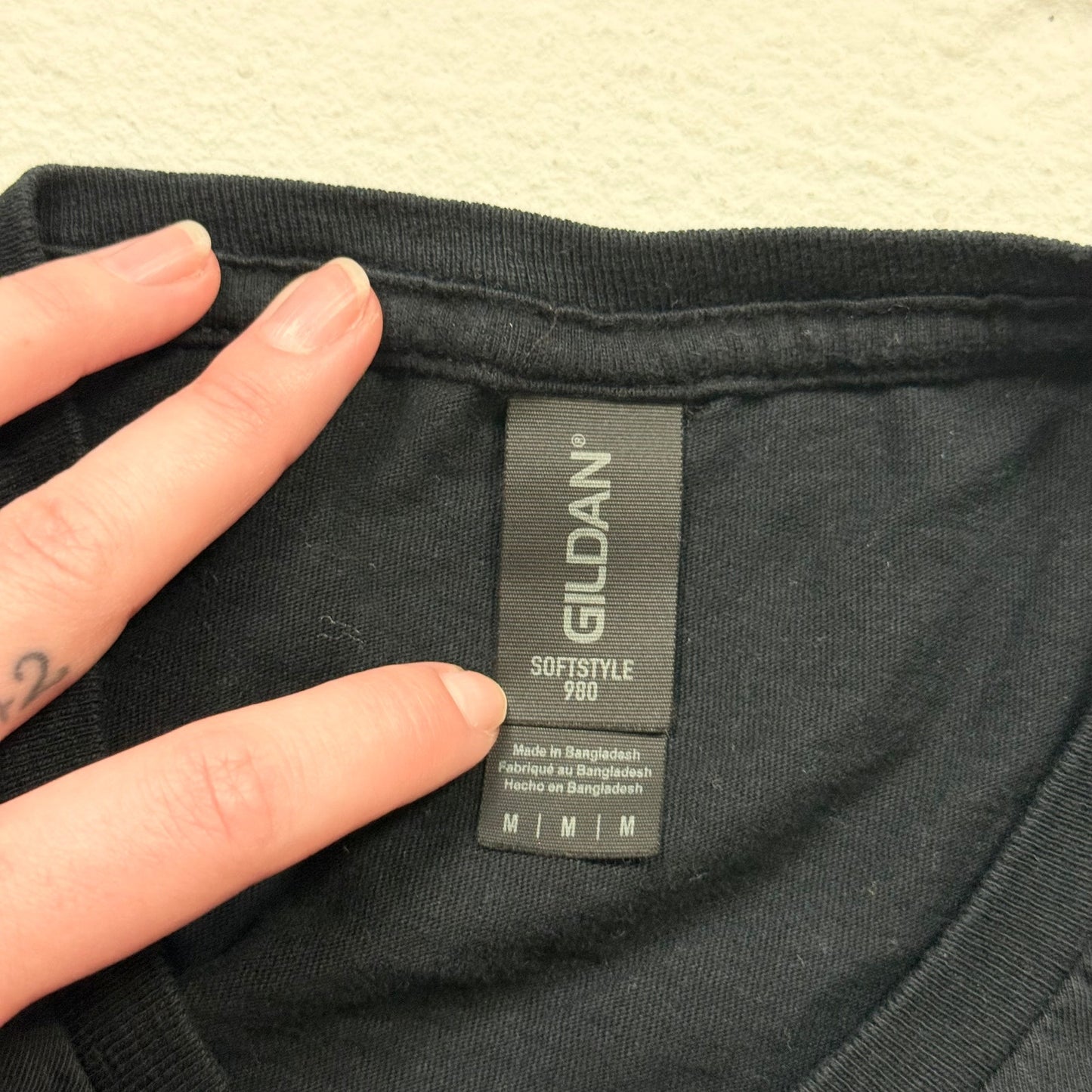 Secondhand Babe’s Chicken Rhinestone Logo Black Graphic T-Shirt, Size Medium